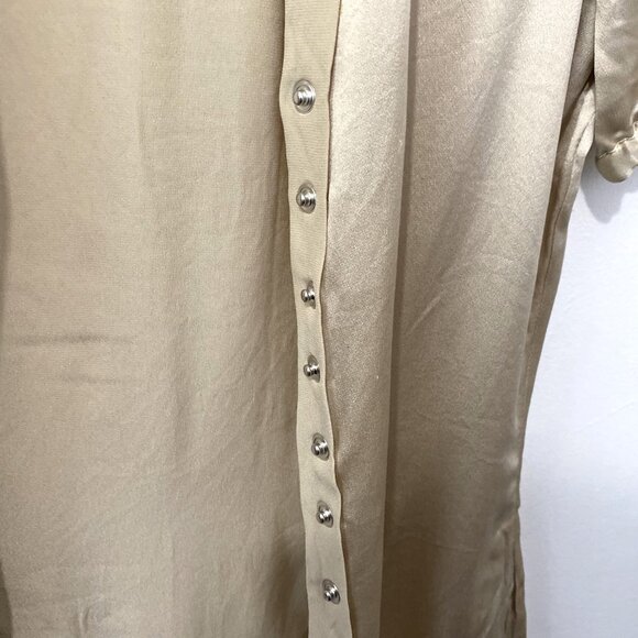 Cesare Fabbri Tan Silk Blouse Women’s Size 42 - Picture 4 of 12